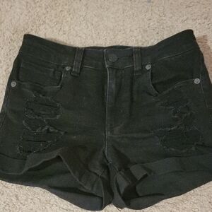 Aeropostale Women's/Juniors Black Distressed Shorts